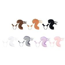 Squirrel Ears and Tail Set Cosplay Girls Headband for Birthday Stage Performance