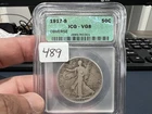 1917-S 50c Walking Liberty Silver Half Dollar ICG VG8