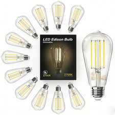 4/6/12 Dimmable ST58 LED Filament Bulb E26 2700K Warm White Vintage Edison Lamp