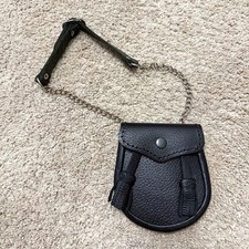 Scottish SPORRAN Kilt Belt Bag Leather Black Pouch