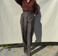 Christian Dior monsieur 80s/90s jacquard pleated straight-tapered leg trousers