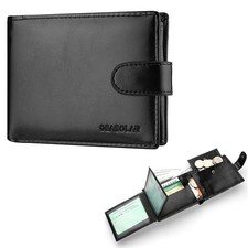 New PU Leather Men's Wallet, High-quality Zipper, Short Credit Card Holder, Retr