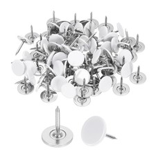 150Pcs Upholstery Tacks, 11mmx13mm Flat Head Thumb Tack, White