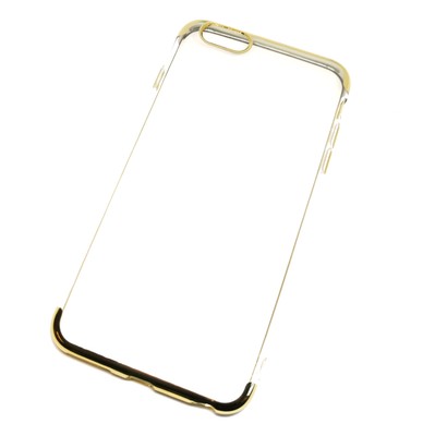 Hülle für iPhone 6 Plus 6s Plus Klar Silikon mit Goldrand
