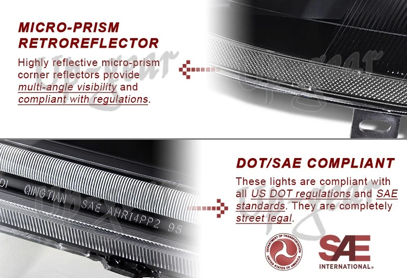 Faros reflectores transparentes LED DRL carcasa negra para Honda Accord 1998-2002 2 piezas Foto 3 de 4