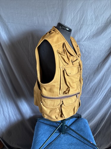 New Vintage Ideal Hunting or Fishing heavy canvas Vest men's large Never Used - Picture 2 of 13
