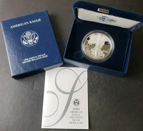 2004 W Proof $1 American Silver Eagle Dollar