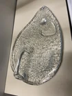 Blenko Glass #7512 textured clear mouse cheese platter