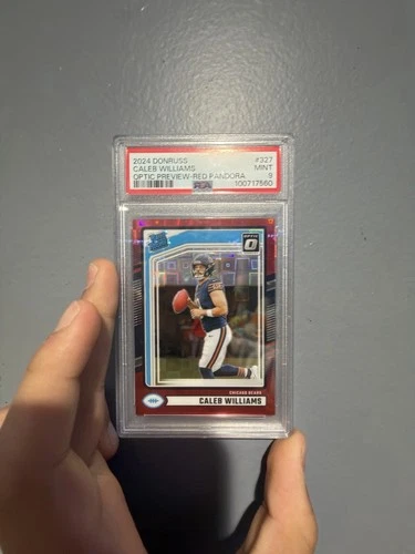 2024 Panini Donruss Rated Rookie Caleb Williams #327 Red Pandora PSA 9