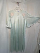 Vtg Lorraine Nylon Robe Mint Green Robe Granny Modest Pockets SZ Small