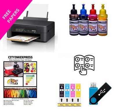 Sublimationsdrucker Bundle Epson WF-2110W - Value 1 Liter Tintenset + Papiere, ICC