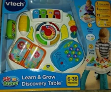 NEW vTech Sit-to-Stand Learn & Grow Discover Activity Table for Baby 6-36m Teal