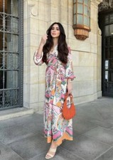 ZARA SS22 LONG PRINTED WRAP MIDI   DRESS SIZE LARGE BLOGGERS FAV REF: 3409/ 736