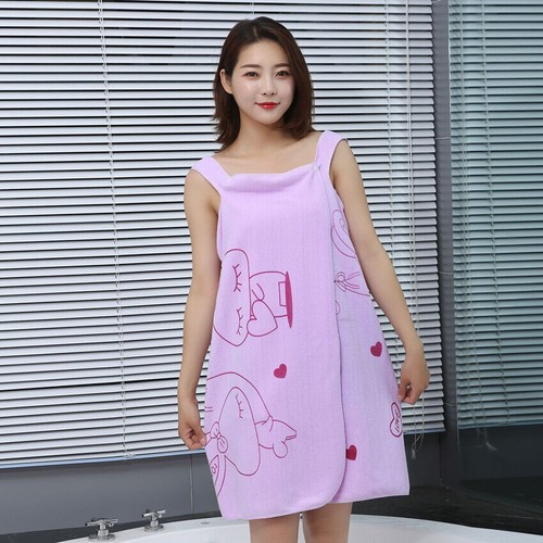 Women Wearable Plush Soft Bath Towel Dress Quick Dry Absorbent Bathrobes Towel - Bild 8 von 12