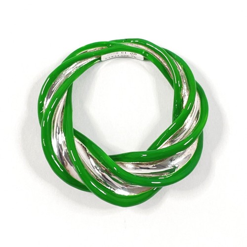 BOTTEGAVENETA Ring Twist Silver925/enamel green/Silver US 7(US Size) unisex - Picture 5 of 9