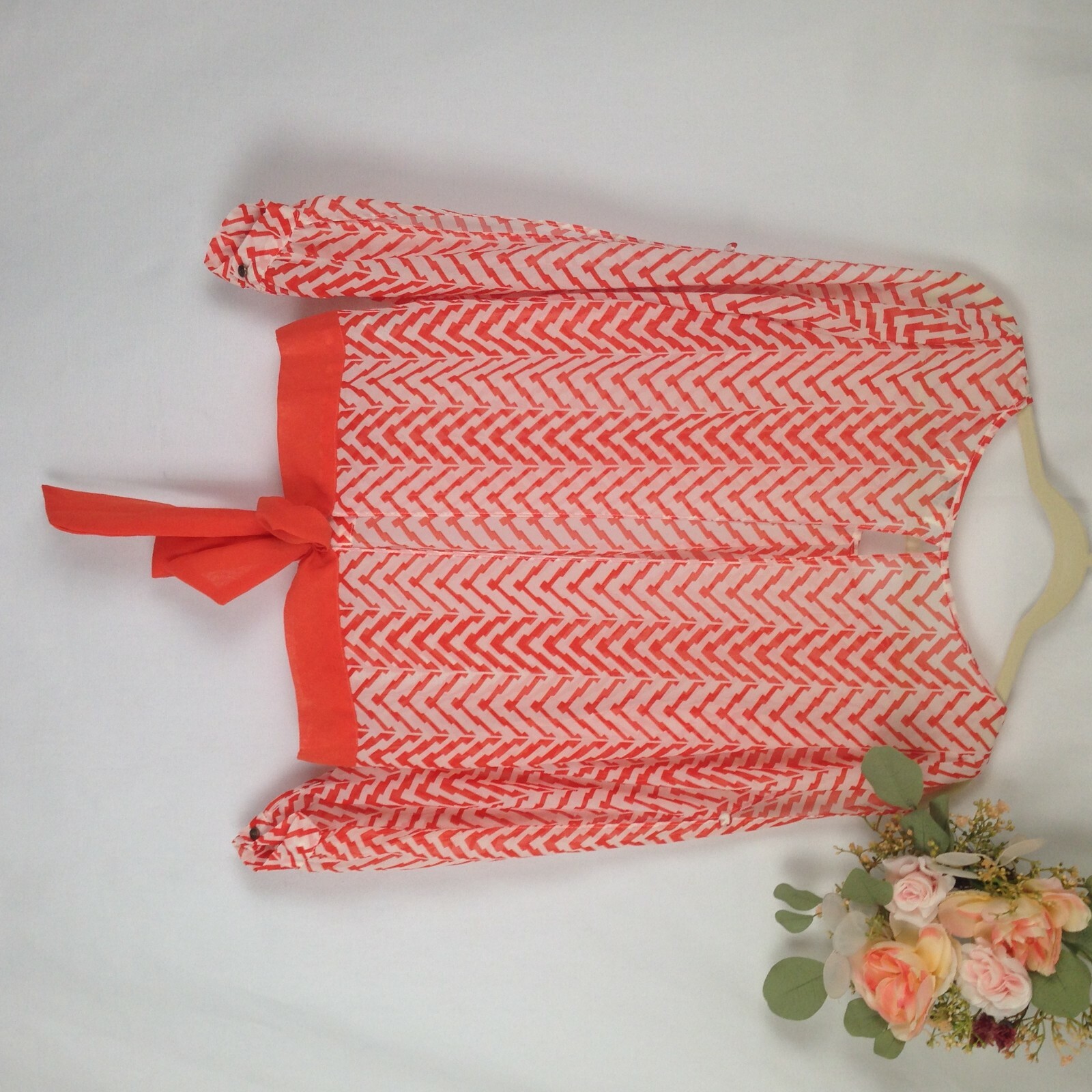 UMGEE Small White/Orange Sheer Split Back Split S… - image 2