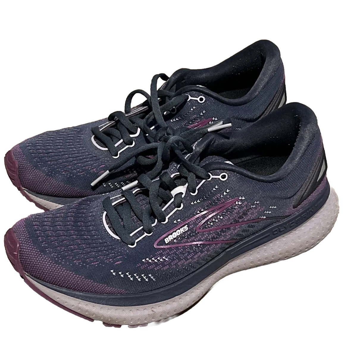 Brooks Womens Glycerin 19 Running Shoes Sneakers Purple Gray Size 10