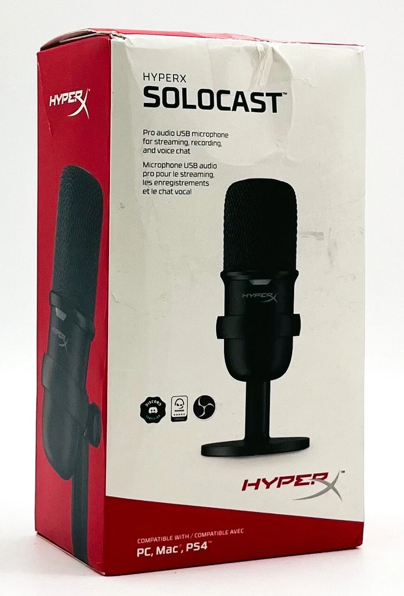 HyperX SoloCast USB Condenser Gaming Microphone for Streaming, Gaming,  Compatible with PC, PS4, PS5 and Mac