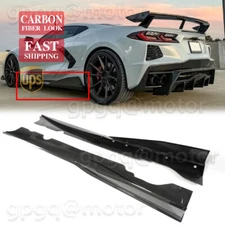 For Corvette C8 Z51 2020-2025 Stage 3 Carbon Fiber Winglet Side Skirts Extension