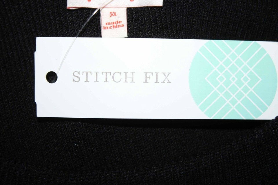 Pixley NEW Sz XL Black Ivory Flare Sleeve Pullover Rayon Nylon Sweater