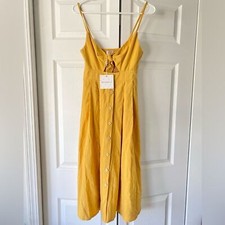 Hello molly moves and motives midi dress in mustard NWT size XS