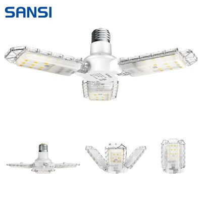 SANSI 300W LED Garage Ceiling Light Bulb Deformable Fixture Shop Workshop Lamp