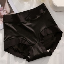 3pcs Women Silky Satin Briefs Panties Underwear Seamless Comfort Solid Lingerie