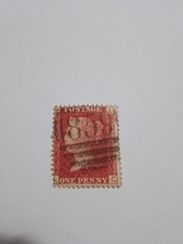 Gran Bretagna One Penny Rosso 1858 L,C Targato Con Numero