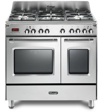 DeLonghi DVTR 906 DF SS Vintage twin cavity dual fuel Range Cooker Steel