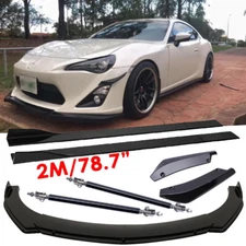 Front Bumper Lip Splitter 78.7" Side Skirt /Strut Rods Body For Toyota 86 ZN6