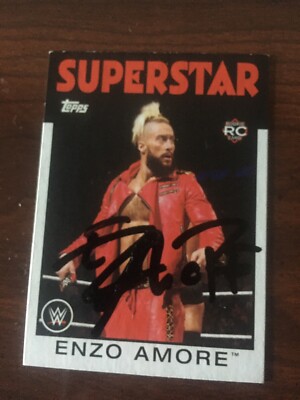 Enzo Amore WWE Signed 2016 Topps Heritage RC Card # 64 Real 1 NZO