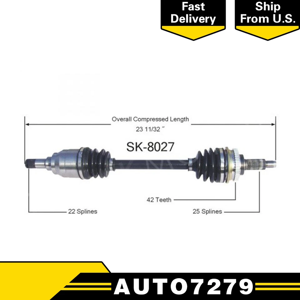 Conjunto de eje articulado CV delantero izquierdo SurTrack para Suzuki Esteem transmisión automática Foto 4 de 4