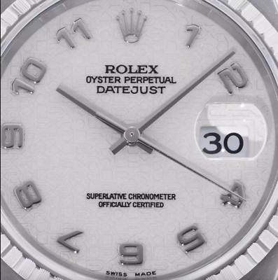 RARE Anniversary Dial Rolex Datejust Jubilee Bracelet Engine-Turned Bezel 16220