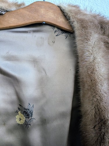 Blonde Mink Fur Stole Shawl Shoulder Wrap Lined - Picture 5 of 9