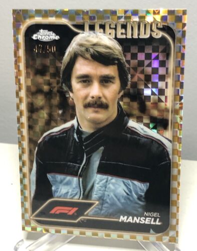 2024 Topps Chrome Formula 1 Nigel Mansell Gold Checkered Flag/50