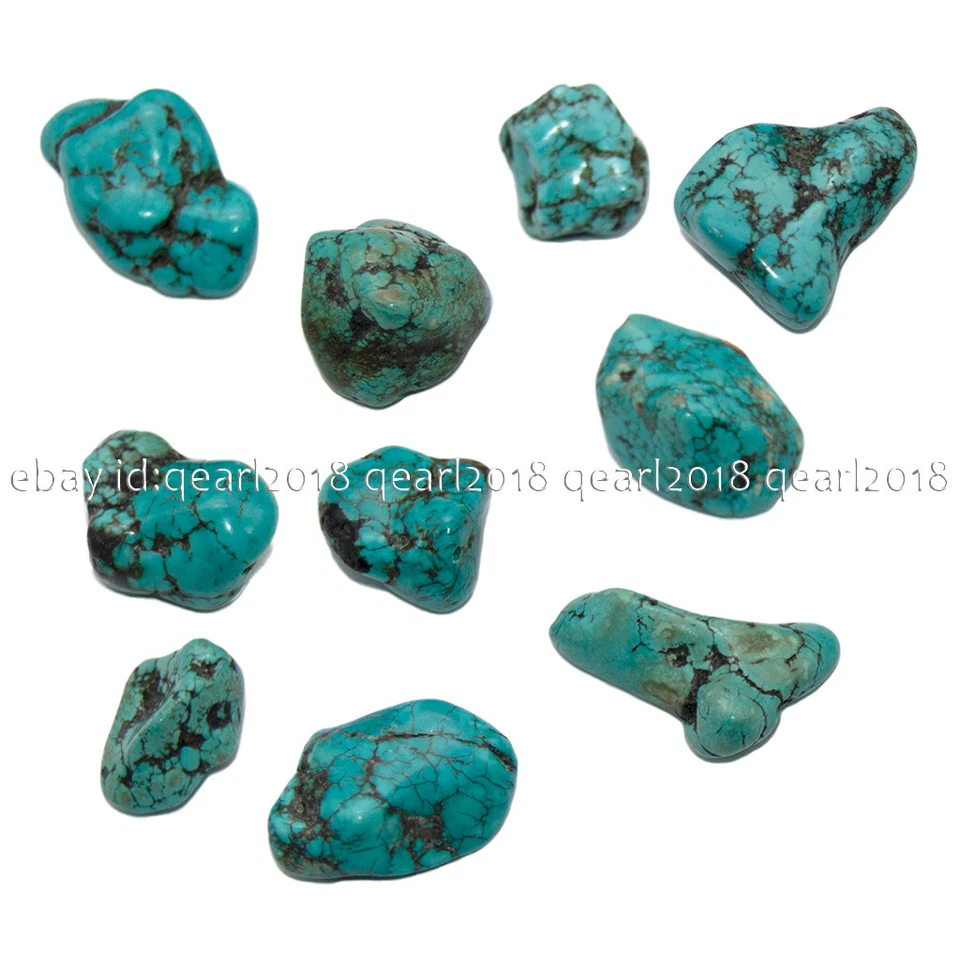 10 Piezas Turquesa Natural 18-30mm Irregular Forma Libre Pepitas Gemas Cuentas Sueltas Foto 2 de 4