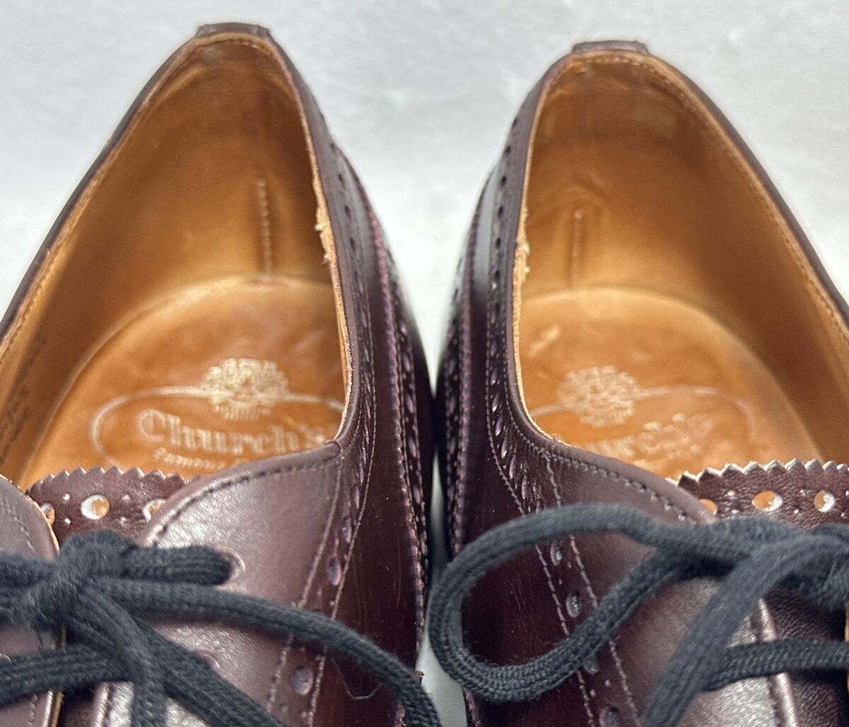 Church's Custom Grade Burgundy Leather Brogue Cap Toe Church's Custom Grade Burgundy Leather Brogue Cap Toe