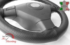 FOR LINCOLN NAUTILUS 19-19 BLACK PERF LEATHER STEERING WHEEL COVER BLACK STIT