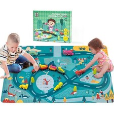 Romacci Wooden Train Set Wooden Train Track Set ,Dinosaur  10 pcs an order  