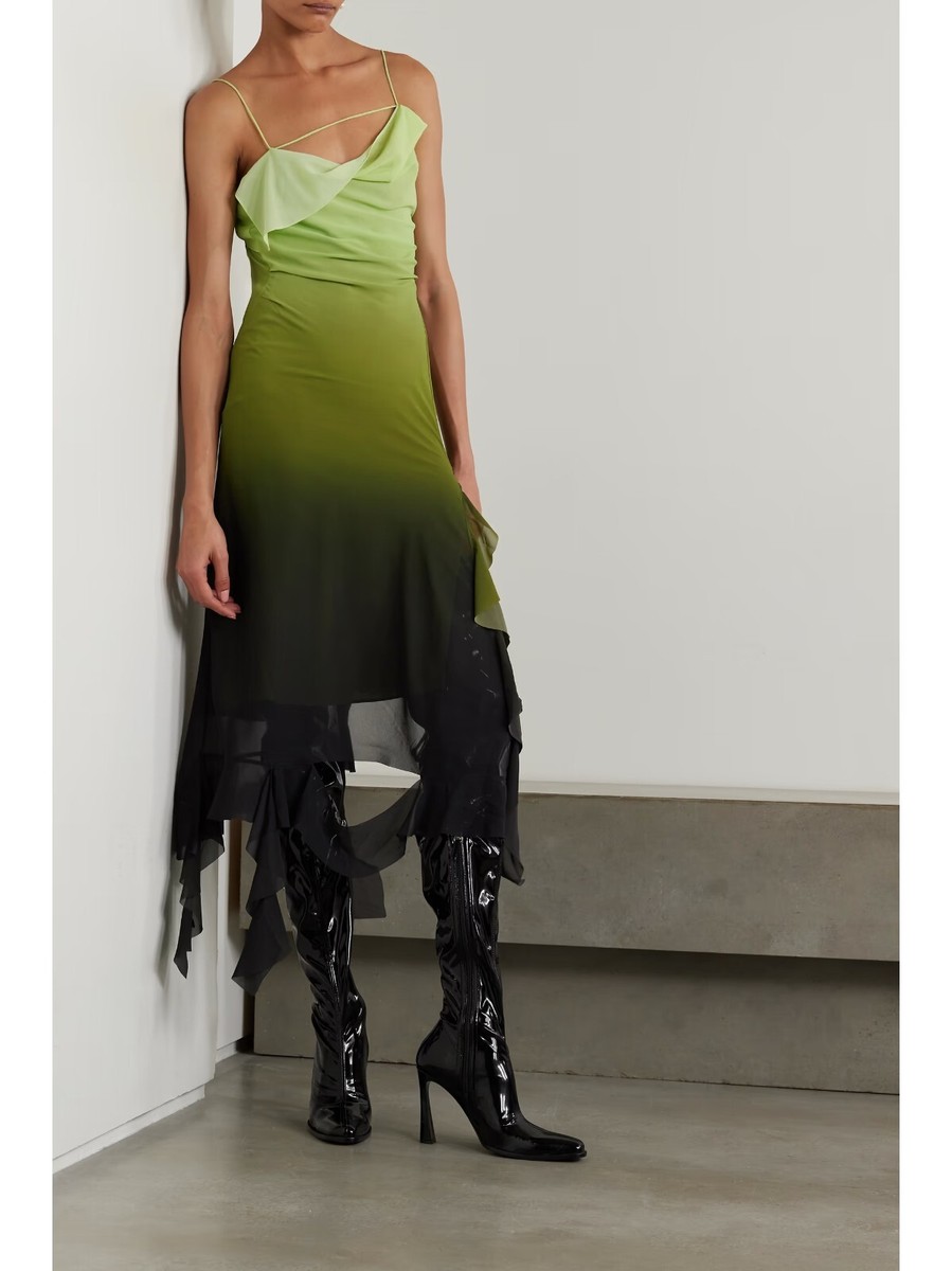 【Acne Studios】 Delouise ruffled denim midi dress Delouise ruffled denim midi dress in blue - Acne Studios