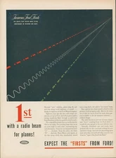 1945 Ford 1st Radio Beacon Beam For Planes Graphics Vintage Print Ad L21