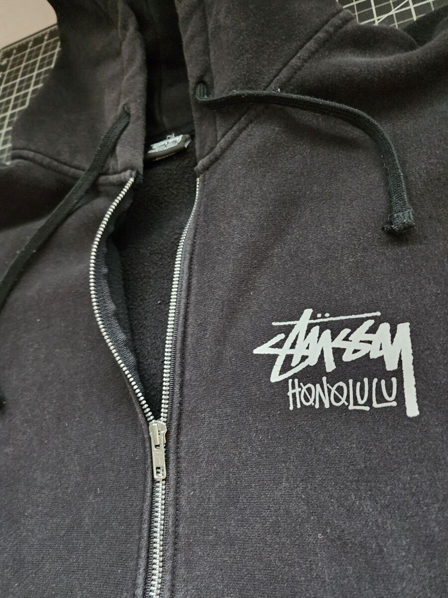 Stussy Honolulu Full Zip Hoodie Jacket Adult XL Black Stussy Honolulu Full Zip Hoodie Jacket Adult XL Black