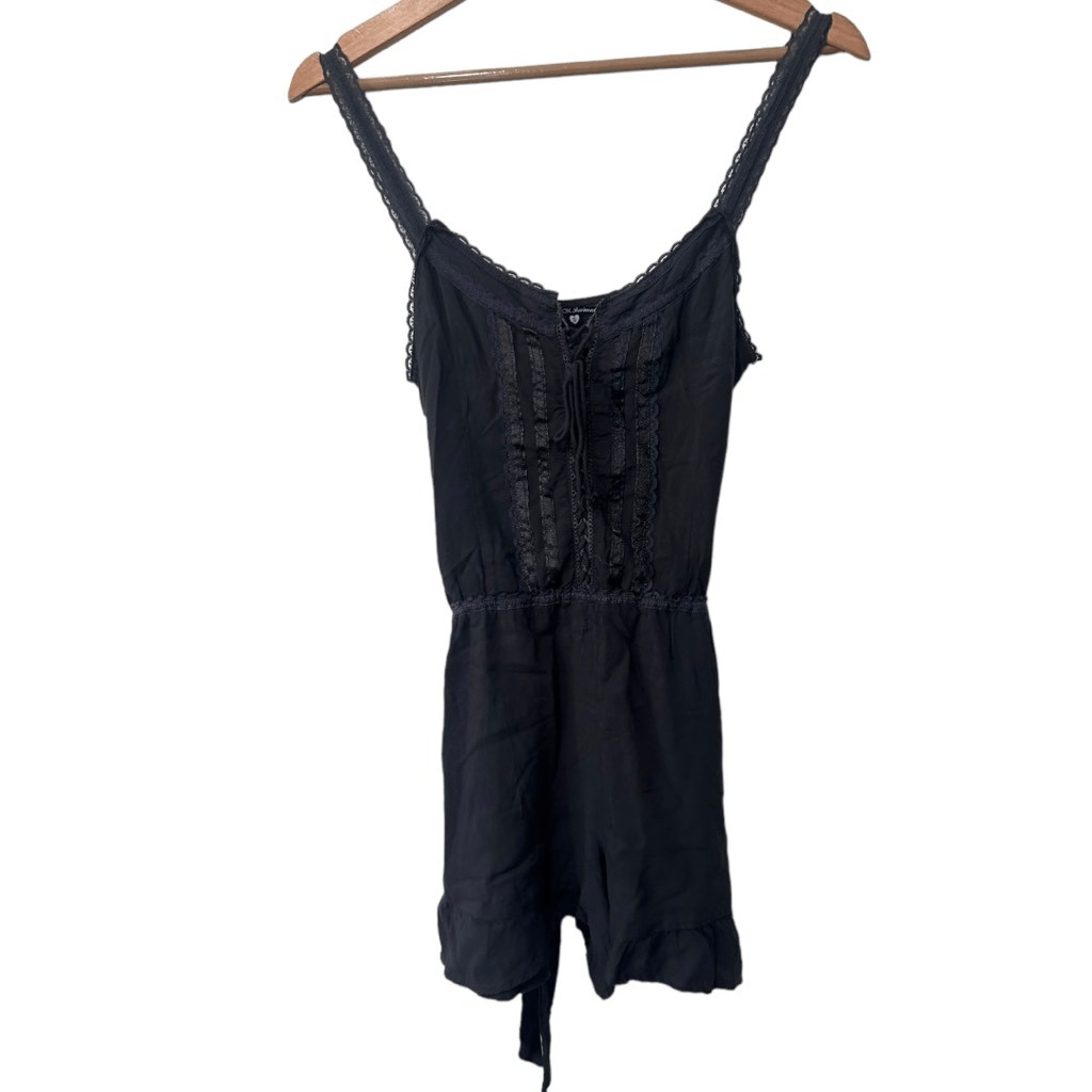 Wildfox Intimate Solid Black Sleeveless Lace Trim… - image 8