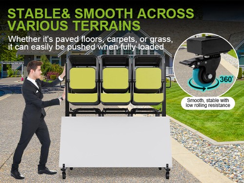 Carro de mesa y silla plegable Ginkman, capacidad 400/800 libras para sillas 42/84 - Imagen 46 de 46