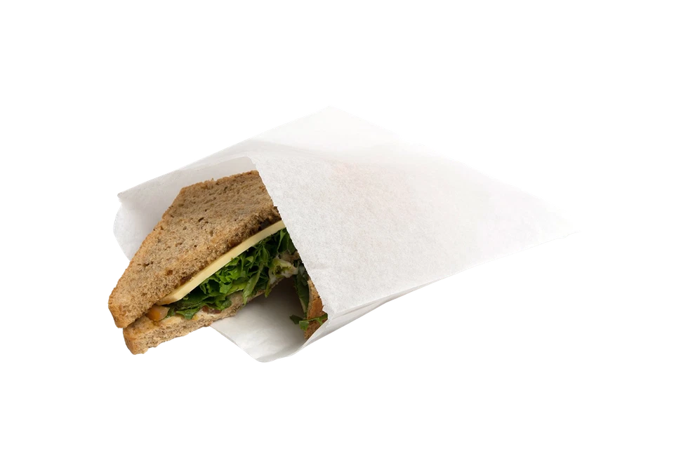 Biologisch abbaubare weiße fettfeste Papiertüten (Scotchban) - verschiedene Größen