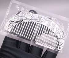 Pure S999 Fine Silver 999 Comb Prosperous Flower Healthy Hair Comb 57-58g 3.8in