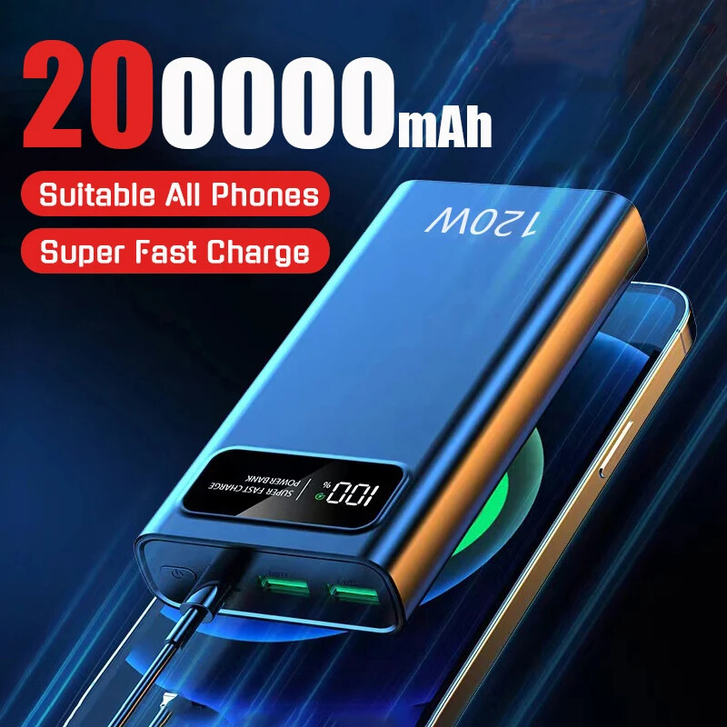 120W Fast Charger Power Bank For Samsung Huawei With Digital Display-image