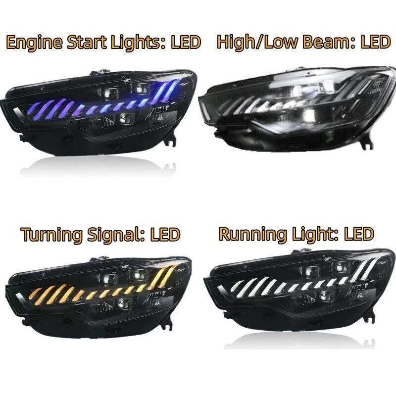 ✅Juego de faros delanteros LED DRL para Audi A6 2012-2015 Foto 3 de 4