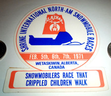 1971 Al Azhar Shrine International North-AM Snowmobile Races Wetaskiwin AB Decal