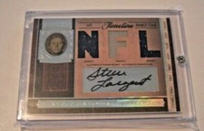 STEVE LARGENT NATIONAL TREASURES GAME USED TRIPLE JERSEY AUTO 3/25 SIGNED CARD